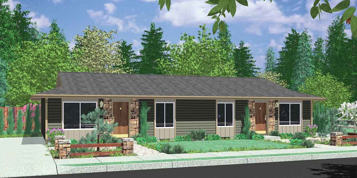 Single-story duplex